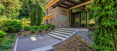 Split Level House Surrounded By Pines