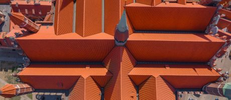 St. Mary's Church in Gdańsk  with E28 and nun monk rooftile