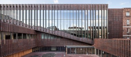 University of Silesia Faculty of Radio and Television; Brick Award 2020 Category "Sharing Public Spaces"; Architects: BAAS Arquitectura, Grupa 5 artchitekci, Maleccy biuro, Photo:  Adrià Goula