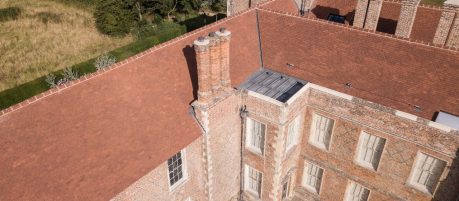 The Vyne stately home, roof renovation with Keymer tiles