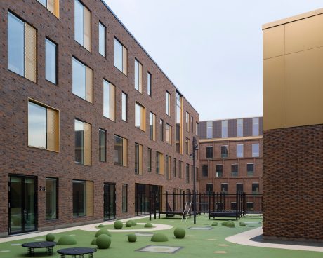 School Building in Copenhagen, Facing Brick - 2.4.78 Brown Devil