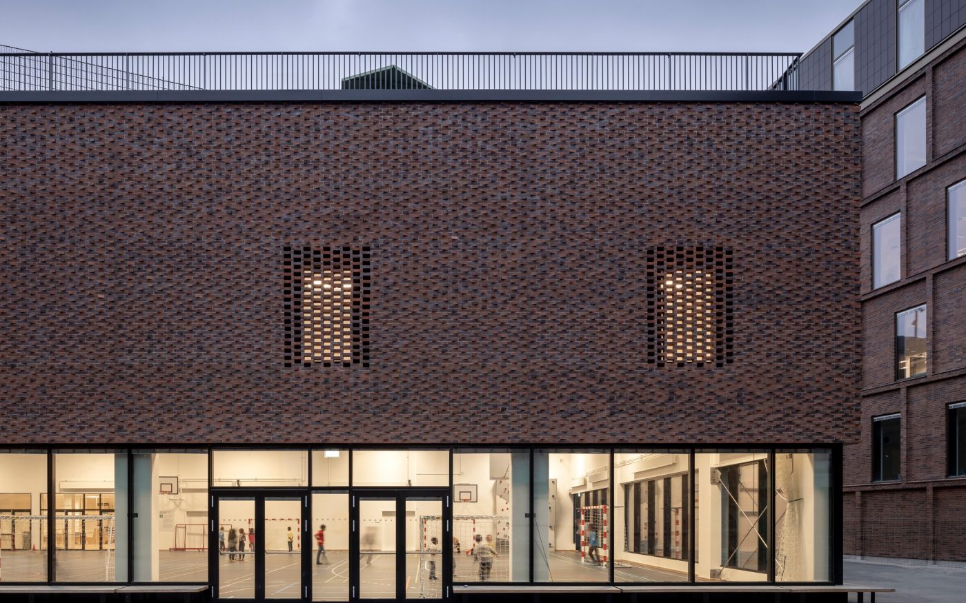 School Building in Copenhagen, Facing Brick - 2.4.78 Brown Devil