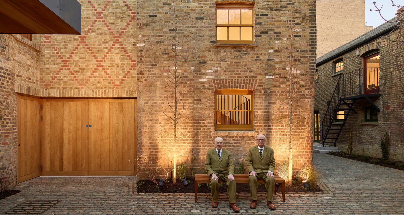 Gilbert and George at the Gilbert and George Foundation in East London, November 2020