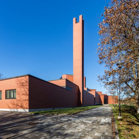 Theater Ugala in Viljandi, Estonia. Used materials: Terca ceramic bricks Red Smooth and customised designed bricks, Terca ceramic brick slips and corners Red Smooth.