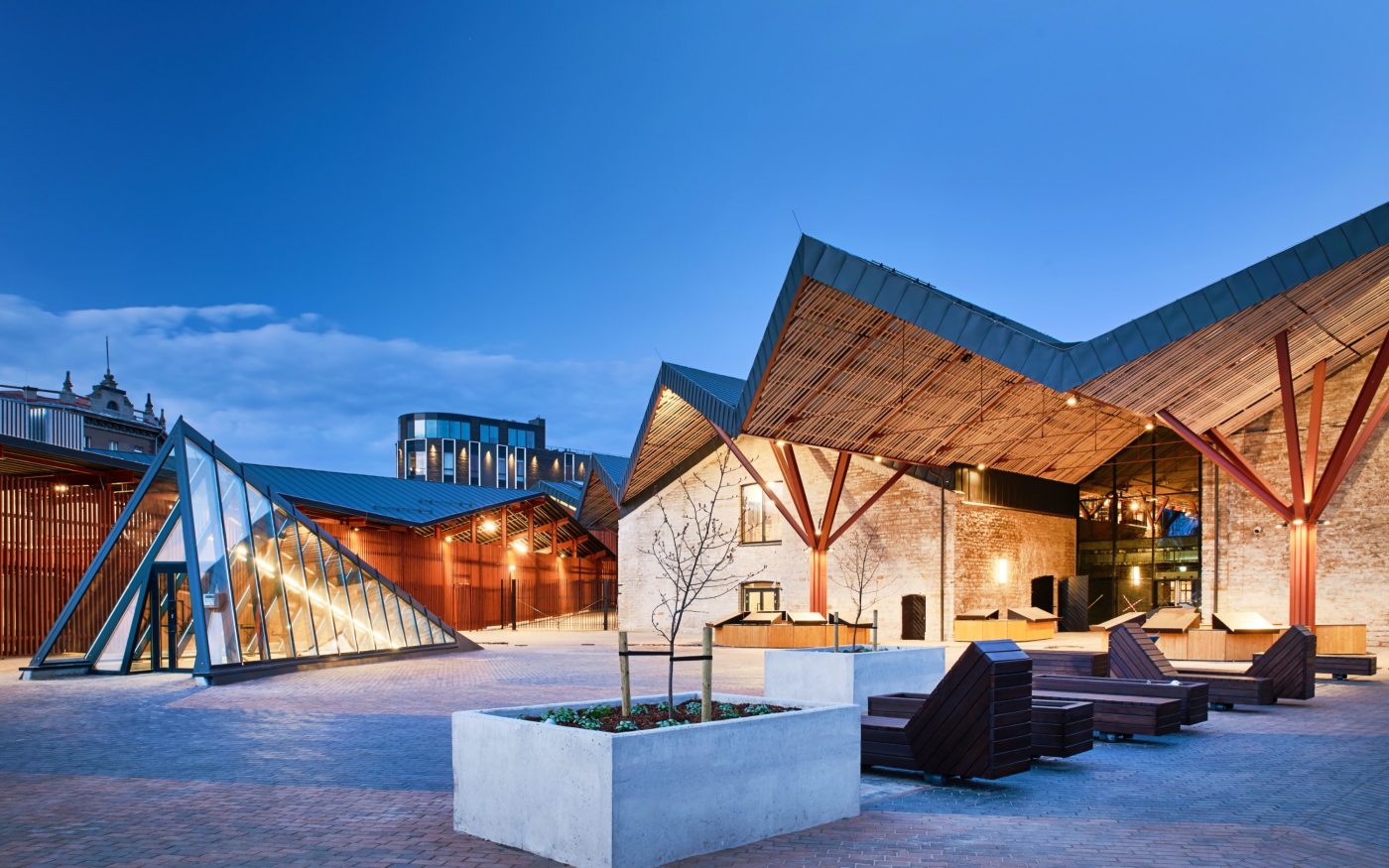 Balti Jaam Market in Tallinn. Used materials: Penter Dresden and Westminster pavers