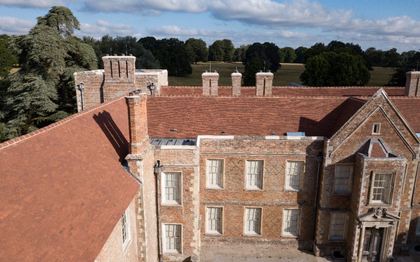 The Vyne stately home, roof renovation with Keymer tiles