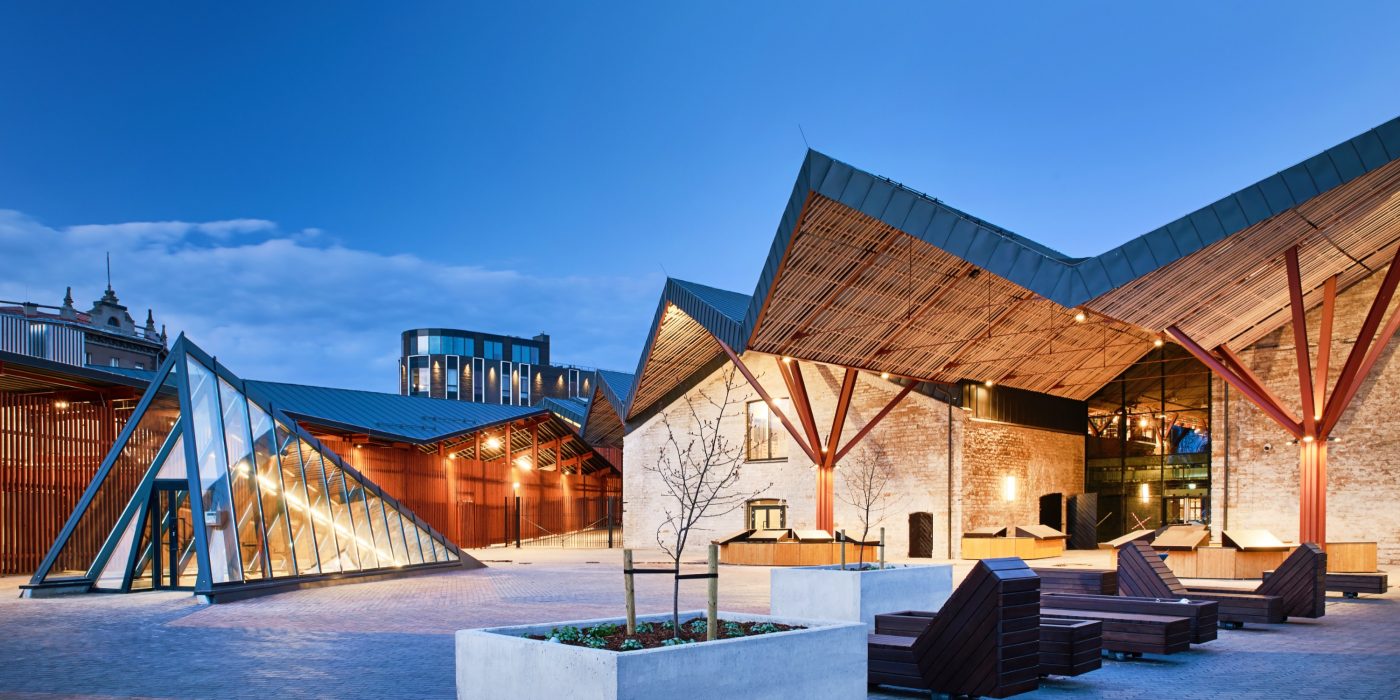 Balti Jaam Market in Tallinn. Used materials: Penter Dresden and Westminster pavers