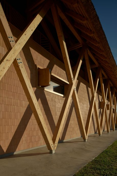 Trijem paviljona uz zid od Porotherm 44 IZO Profi opeke blok, referentni projekt Tomac.