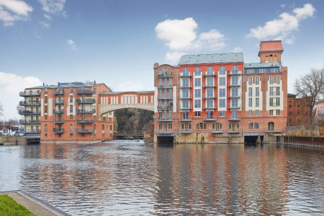 Poroton Plan-T12-36,5, T8-24,0-MW, Schallschutzziegel MZ, Ziegeldecke Filigran, Terca Schleswig rubinrot, Heide rot nuanciert